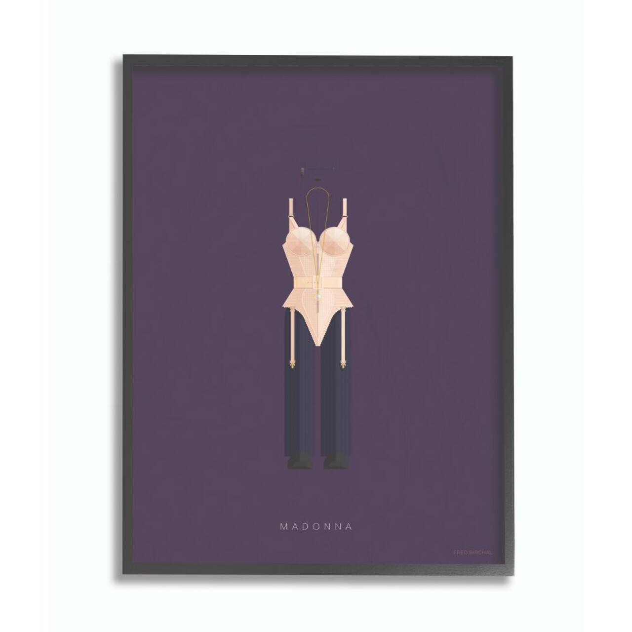 Stupell Industries Madonna Minimalist Illustration Black Framed Wall Art